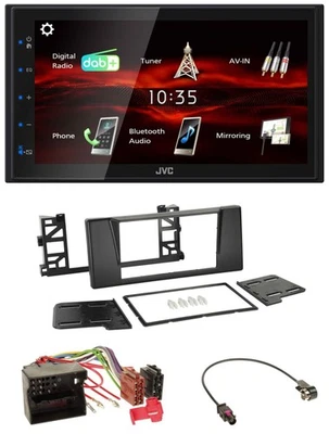 JVC USB Bluetooth MP3 DAB 2DIN Autoradio für BMW 5er E39 X5 Quadlock - Bild 1 von 4