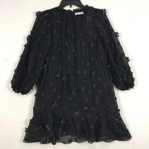 Zara transparentes gefüttertes Kleid Mädchen 13-14 schwarz Ballonärmel Fee Whimsigoth Grunge - Bild 1 von 12