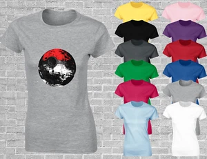 DEATHSTAR BALL LADIES T SHIRT STAR TROOPER VADER STORM WARS JEDI DARTH DESIGN - Picture 1 of 24
