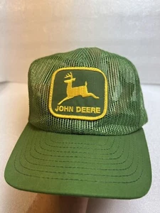 Vintage 80s John Deere All Mesh Trucker Hat SnapBack USA Louisville Mfg Green - Picture 1 of 10