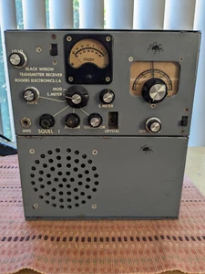 Very RARE Rogers Electronics Black Widow 6 meter AM Ham Radio Transceiver - Zdjęcie 1 z 15