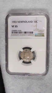 1903 Newfoundland Ten Cents NGC VF35 SILVER 10C Coin PRICED TO SELL NOW! - Picture 1 of 4