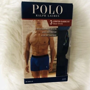 Brand New Polo Ralph Lauren Classic Fit Stretch Boxer Brief - 3 Pack Size Large - Picture 1 of 5