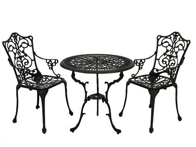 Sitzgruppe Gartenset Gartenmöbel Gartengarnitur LUGANO 3-teilig Alu Metall grau - Bild 1 von 4