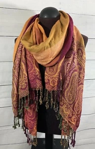 Rapti Fashion Handmade Cashmere Silk Viscose Shawl 29"x80" Women's Scarf - Picture 1 of 7