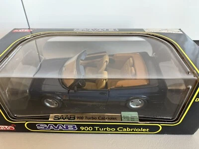 ANSON 1:18 30307-W BLU METALLIZZATO SAAB 900 TURBO CABRIOLET MODELLINO PRESSOFUS - Immagine 1 di 4