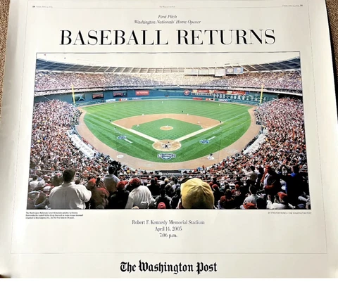 Washington Nationals Poster Baseball Returns Opening Day April 14, 2005 Cover