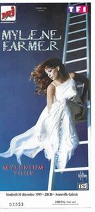 RARE / TICKET BILLET CONCERT - MYLENE FARMER : LIVE A AMNEVILLE 1999 AUTOGRAPHE - Picture 1 of 2