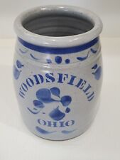 Woodsfield Ohio Pottery Salt Glaze Stoneware  Crock 6.5" Tall 5" Wide By Thomas