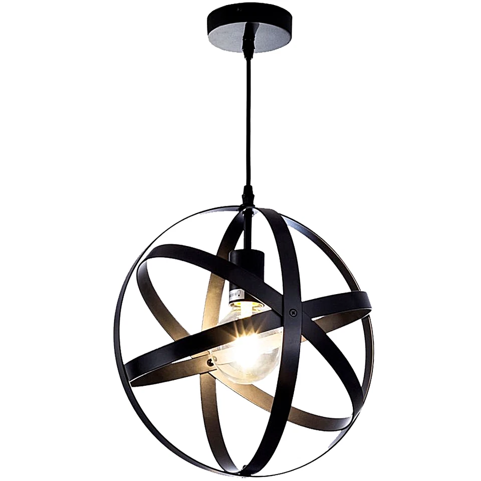 Giggi Industrial Spherical Ceiling Light - Black