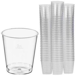 30ml Clear Plastic Reusable Drinking Shot Glasses Sample Tasting Cups Party Game - Picture 1 of 9
