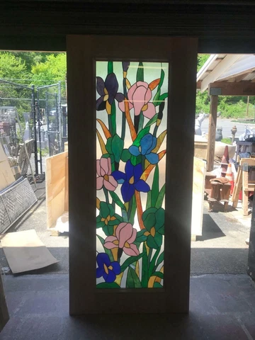 BEAUTIFUL HAND MADE STAINED FLORAL  ENTRY DOOR - JHL2167-99 Cover