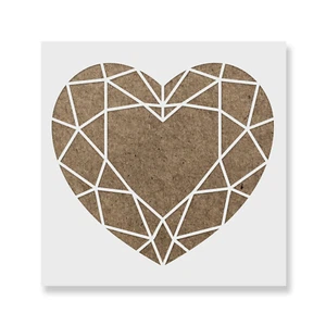 Geometric Heart Stencil - Durable & Reusable Mylar Stencils - Picture 1 of 5