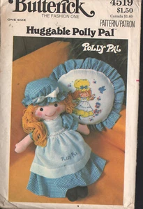 Doll Stuffed Rag Pillow Polly Pal Clothes Butterick 4519 Sewing Pattern uncut - Picture 1 of 2