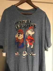 Vintage Looney Tunes T-Shirt Bugs and Taz Kicking It Old School Gr. XXL - Bild 1 von 3