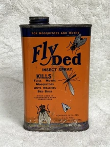 Vintage Antique Fly Ded Empty Tin - Picture 1 of 5