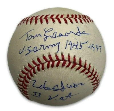 Tommy Lasorda Signed Baseball NLB w/ "US Army 1945-1947 World War II Vet" PSA - Image 1 of 4