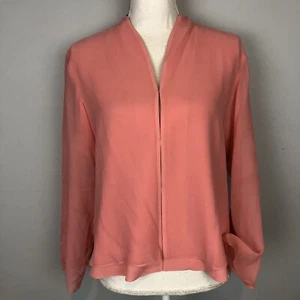 Eileen Fisher Womens Coral Pink Silk Blazer Jacket Sz m - Picture 1 of 18