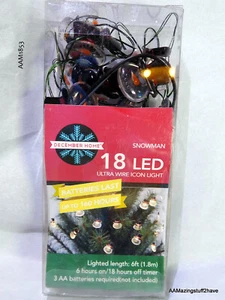 Snowman 18 LED Ultra Wire Light NEW 3 AAA Batteries included Christmas - Picture 1 of 12