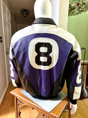 Jaqueta de couro Michael Hoban roxa 8 anos 1990 | Vintage Michael Hoban Wheremi Sim - Imagem 1 de 4