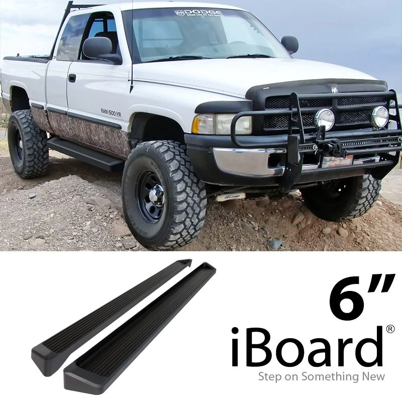 Running Board 6in Aluminum Black Fit Dodge Ram 1500 2500 3500 Club Cab 94-01 Foto 1 de 4