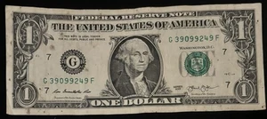 2013 Chicago $1 Bill Altering 9’s Double 99’s Fancy Numbers Note - Picture 1 of 2