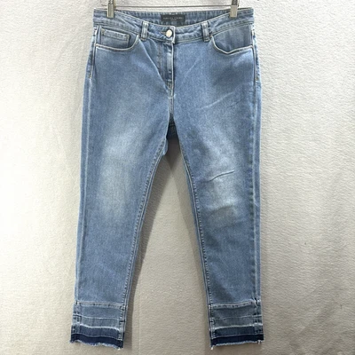 Pantalones de mezclilla Fabiana Filippi para mujer pequeños dobladillo crudo diseñador silencioso de lujo Boho Core Foto 1 de 4