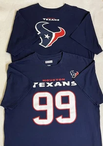 2 Mens Nike Houston Texans JJ Watt #99 Shirts NFL Cotton XL VGC - Picture 1 of 11