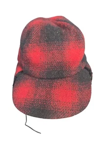 Eddie Bauer Hat Cap Fitted Mens Large Wool Trapper Ear Flap Lined Plaid - Picture 1 of 6