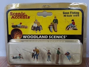 Woodland Scenics Scenic Accents A1878, Gone Fishing, Fishermen, HO Scale - Picture 1 of 2