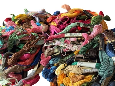 Lot 100+ Vintage Embroidery Floss Threads DMC Coats Clark Star Lily National - Image 1 of 4