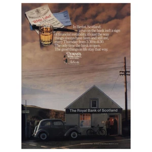 1987 Dewars White Label: Royal Bank of Scotland Vintage Print Ad - Picture 1 of 1