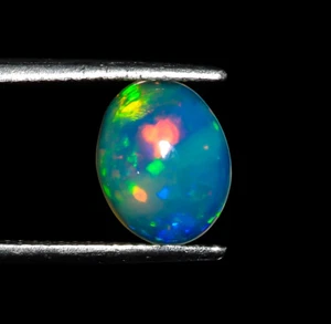 Natural Ethiopian Opal Oval Multi Fire Cabochon Loose Gemstone 10X8X4 mm 1.45 Ct - Picture 1 of 3