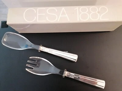 CESA ARGENTERIA, posate per insalata 2 pezzi manico argento, modello NOVECENTO - Immagine 1 di 4