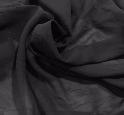 "Tela de gasa arrugada negra de 3 yardas de ancho 50""" Foto 1 de 4