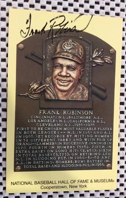 Frank Robinson Signed Auto Autographed HOF Plaque Postcard Baltimore Orioles - Image 1 of 2