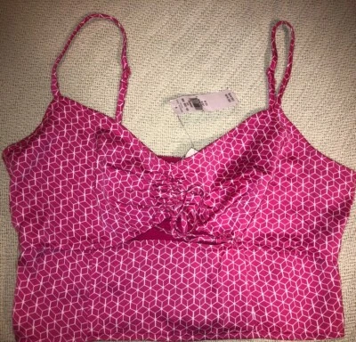 NWT American Eagle Pink& White Crop Cami Medium  - Image 1 of 4