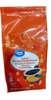Frosted Gingerbread Medium Roast Ground Coffee 12oz - GREAT VALUE Holiday 1 bag - Imagem 1 de 4