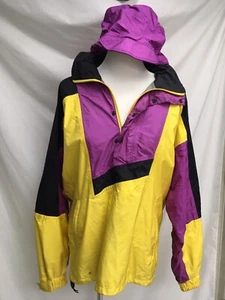Vtg The North Face sz M Multi Color Gore Tex Pullover Rain Hooded Jacket USA - Picture 1 of 12