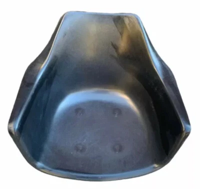 Black Mid Century Modern Eames Style Molded Fiberglass Chair with Arm Rest - Image 1 of 4