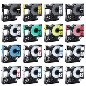 Cartucho de casete de cintas de etiquetas para Dymo D1 Standard LabelManager LM 160, 210D - Imagen 1 de 33