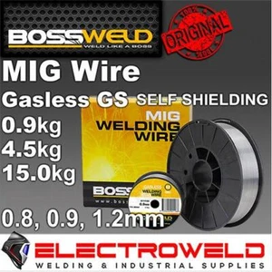 5kg BOSSWELD E71T-GS Gasless Mig Welding Wire, .8mm 0.9mm 1.2mm Mild Steel Spool - Picture 1 of 5