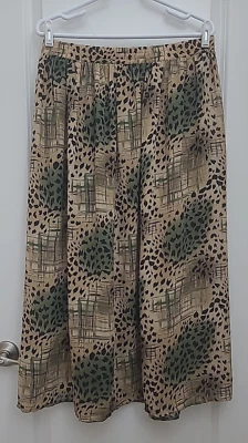 Винтажная женская юбка Kathie Lee размер L эластичная талия богемная повседневная - Изображение 1 из 4