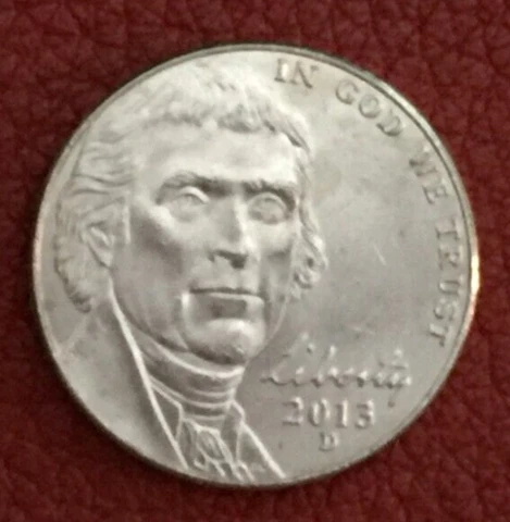 2013 D Jefferson Nickel - actual coin - free shipping Cover
