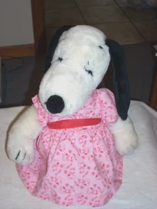 VINTAGE 1968 ORIGINAL BELLE SNOOPY'S SISTER 10" PLUSH STUFFED ANIMAL TOY W/DRESS - Picture 1 of 4
