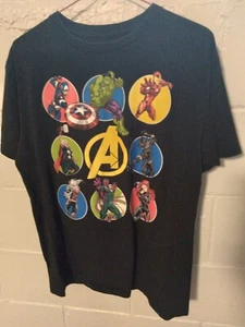 Marvel Avengers Kids Youth Shirt Black XL Captain America Hulk Iron Man Thor - Picture 1 of 3