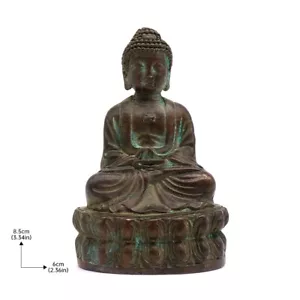 Sakyamuni Buda 3.34" Estatua Vintage Budismo Tibetano Bronce Buda Ornamento - Imagen 1 de 5