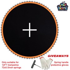 12ft Trampoline Mat 127" Jumping Surface with 72 V-Ring Replacement Spring Spare