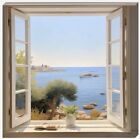 Greece Through A Window Wall Art Canvas, perfect for bedrooms/Bathroom
