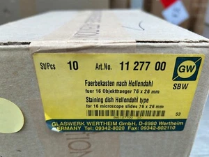 10 Pieza GW Färbekasten Según Hellendahl para 16 Portaobjetos - Imagen 1 de 4